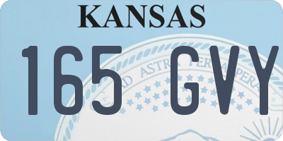 KS license plate 165GVY