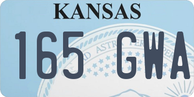 KS license plate 165GWA