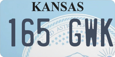 KS license plate 165GWK