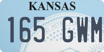 KS license plate 165GWM