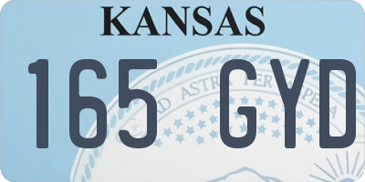 KS license plate 165GYD