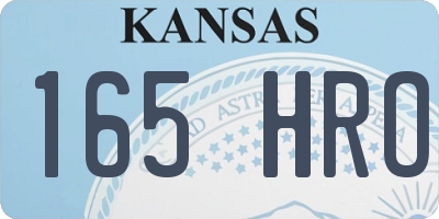 KS license plate 165HRO