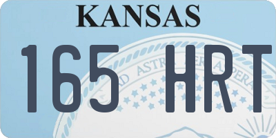 KS license plate 165HRT