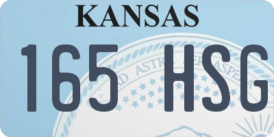KS license plate 165HSG