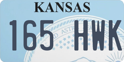 KS license plate 165HWK