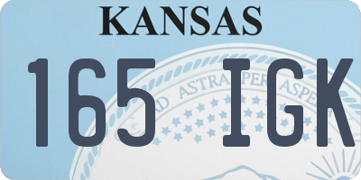 KS license plate 165IGK
