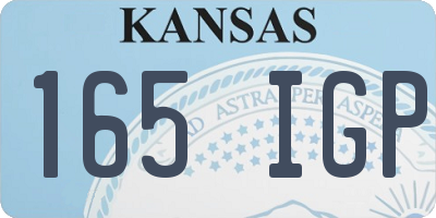 KS license plate 165IGP