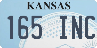 KS license plate 165INC