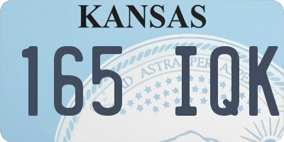 KS license plate 165IQK