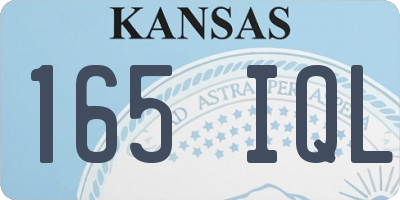 KS license plate 165IQL