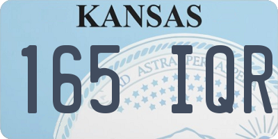 KS license plate 165IQR