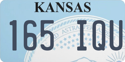 KS license plate 165IQU