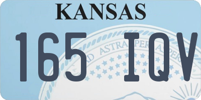 KS license plate 165IQV
