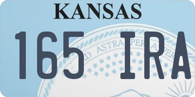 KS license plate 165IRA
