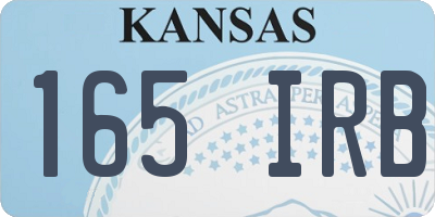 KS license plate 165IRB