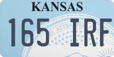 KS license plate 165IRF