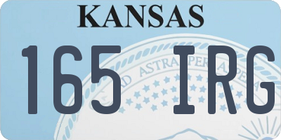 KS license plate 165IRG