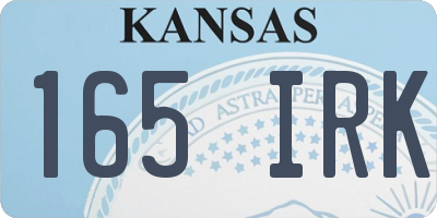 KS license plate 165IRK