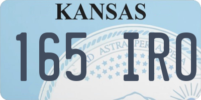 KS license plate 165IRO