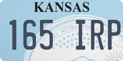 KS license plate 165IRP