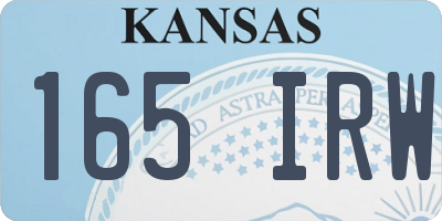 KS license plate 165IRW