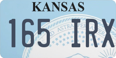 KS license plate 165IRX