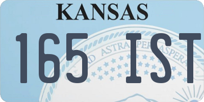 KS license plate 165IST