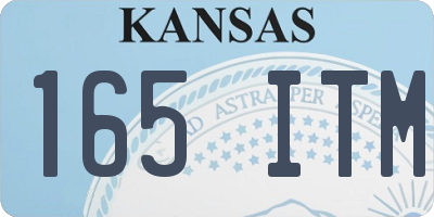 KS license plate 165ITM