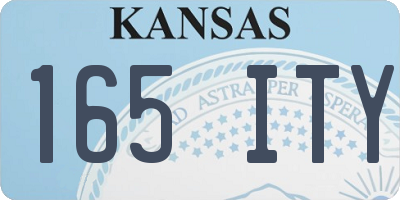 KS license plate 165ITY