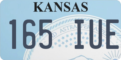 KS license plate 165IUE