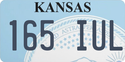 KS license plate 165IUL
