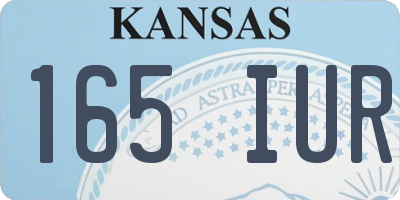 KS license plate 165IUR