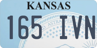 KS license plate 165IVN