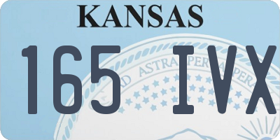 KS license plate 165IVX