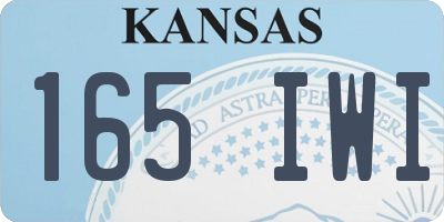 KS license plate 165IWI