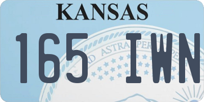 KS license plate 165IWN