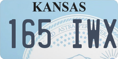 KS license plate 165IWX