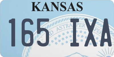 KS license plate 165IXA