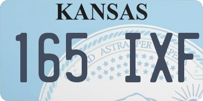 KS license plate 165IXF