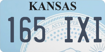 KS license plate 165IXI