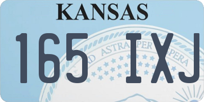 KS license plate 165IXJ