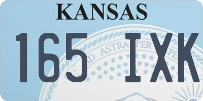 KS license plate 165IXK