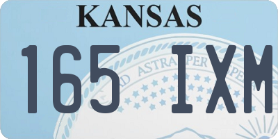 KS license plate 165IXM