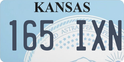 KS license plate 165IXN