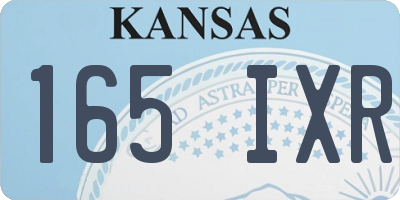 KS license plate 165IXR