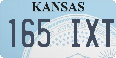 KS license plate 165IXT