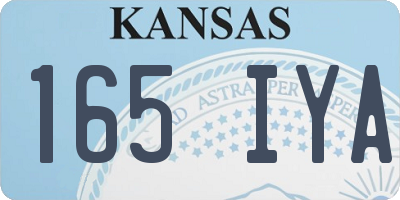 KS license plate 165IYA