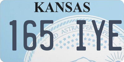 KS license plate 165IYE