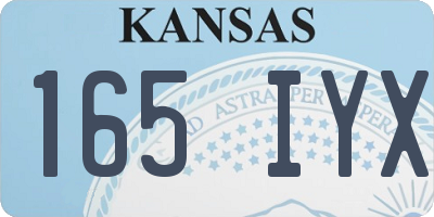 KS license plate 165IYX