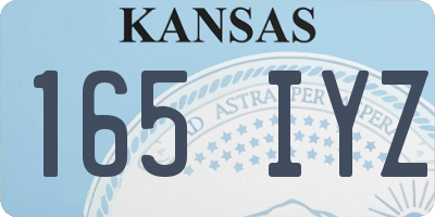 KS license plate 165IYZ